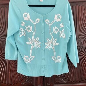 LOFT Embroidered Cardigan